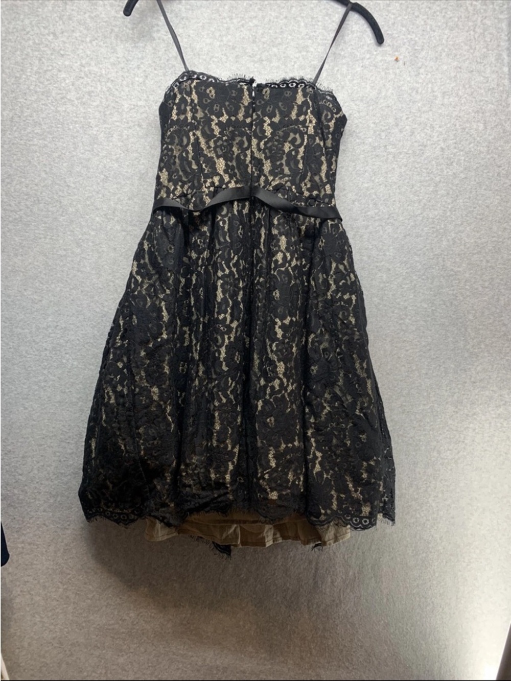 Robert Rodriguez Black Lace Strapless Mini Dress with Nude Lining - Picture 4 of 8